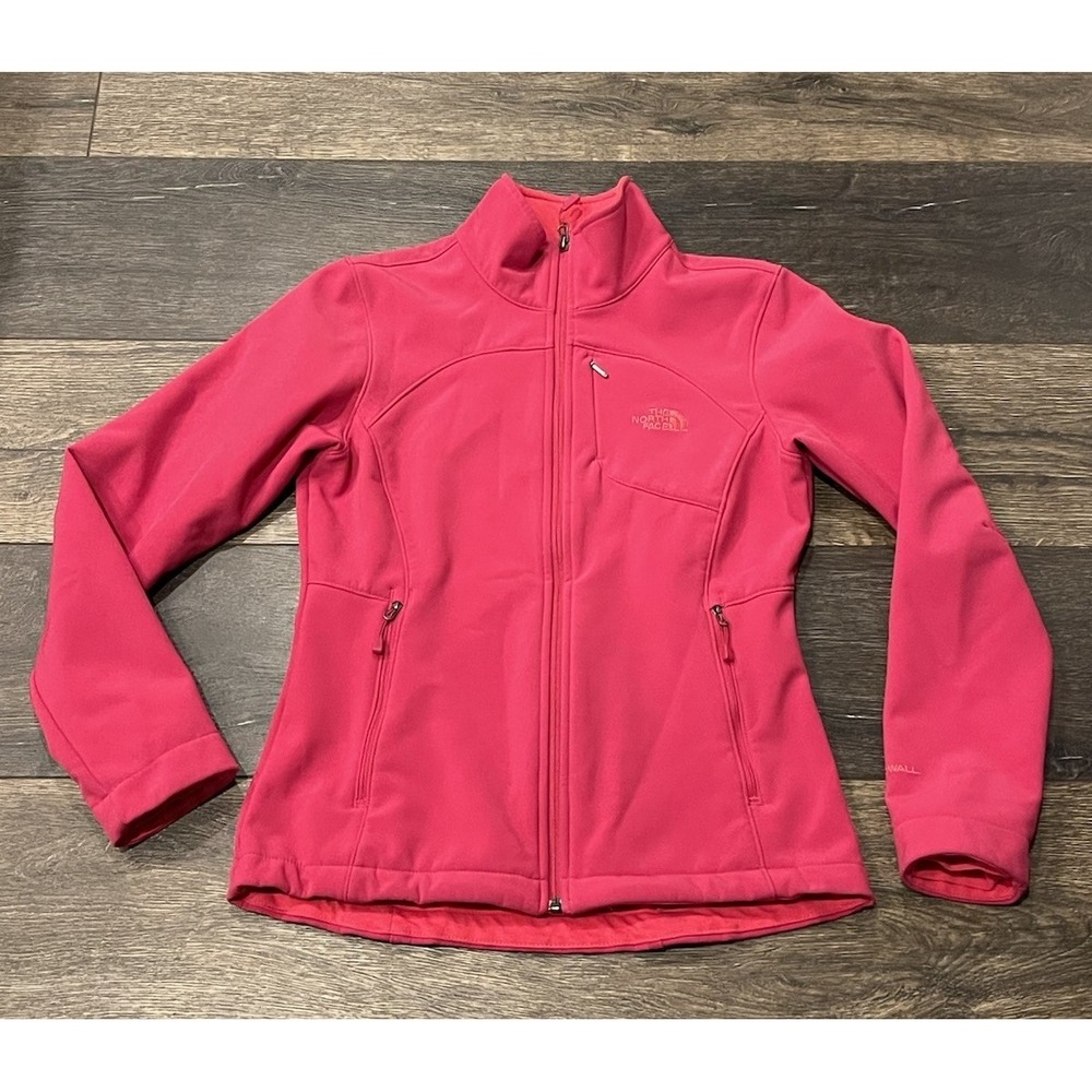 The North Face Jacket Womens Small Pink Softshell Fleece Lined Hooded WindWall